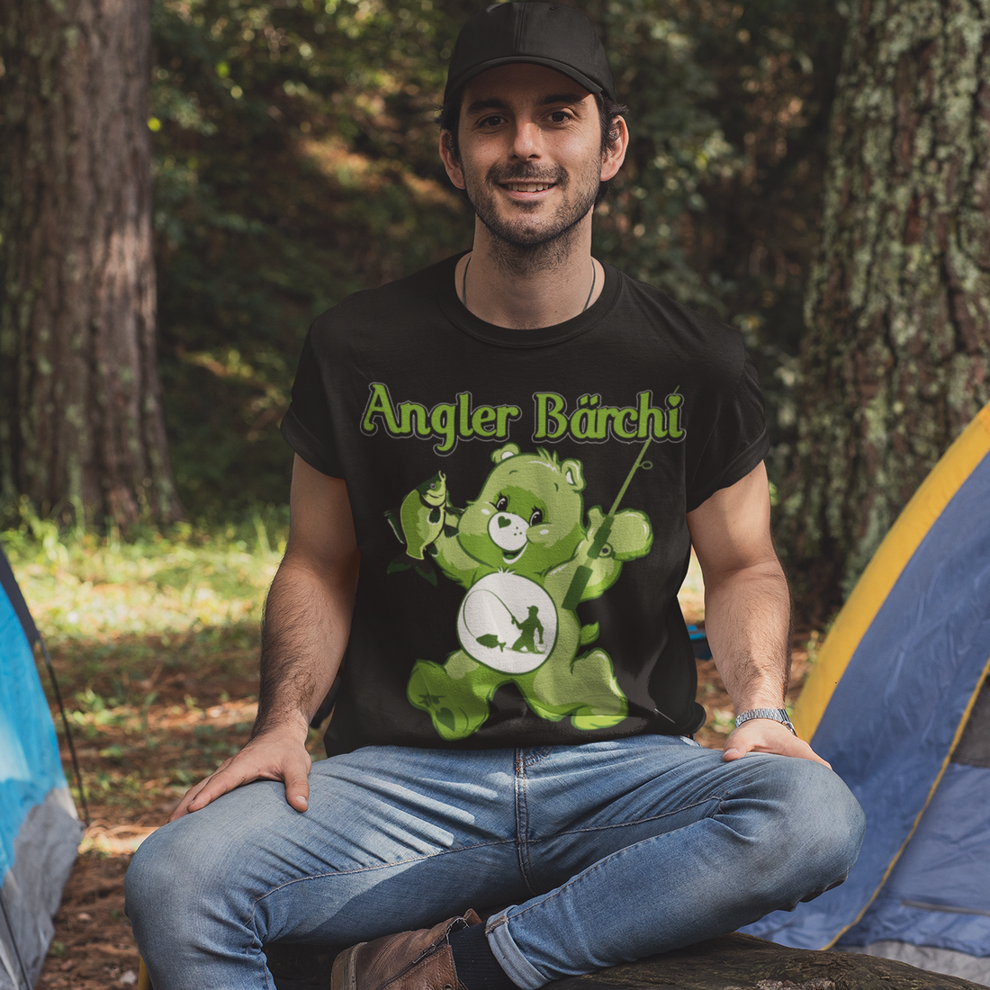 Angler Bärchi - Glücksbärchi - Herren Shirt