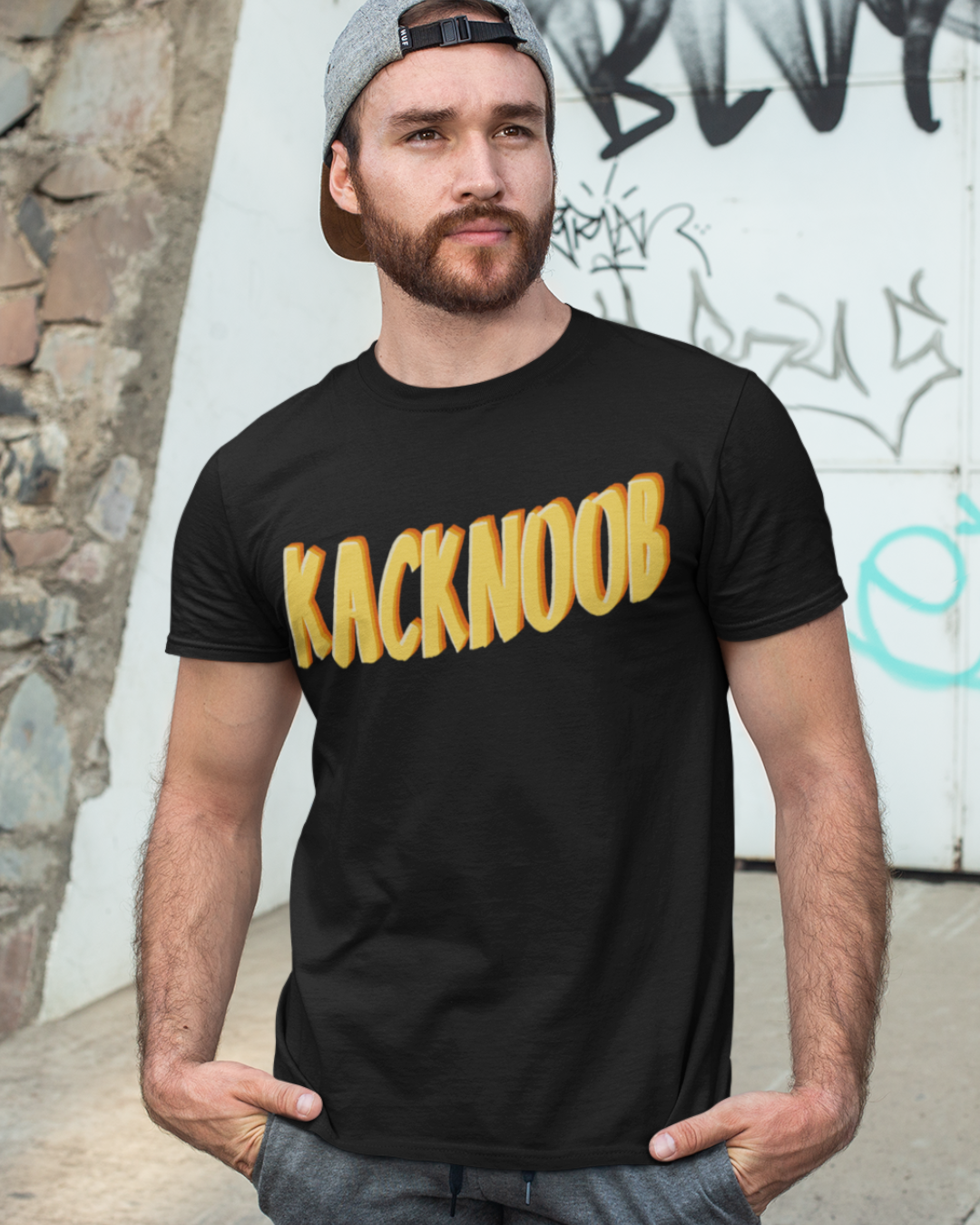 Kacknoob Gaming Shirt Männer – Lustiges Spruchshirt für Gamer und Zocker