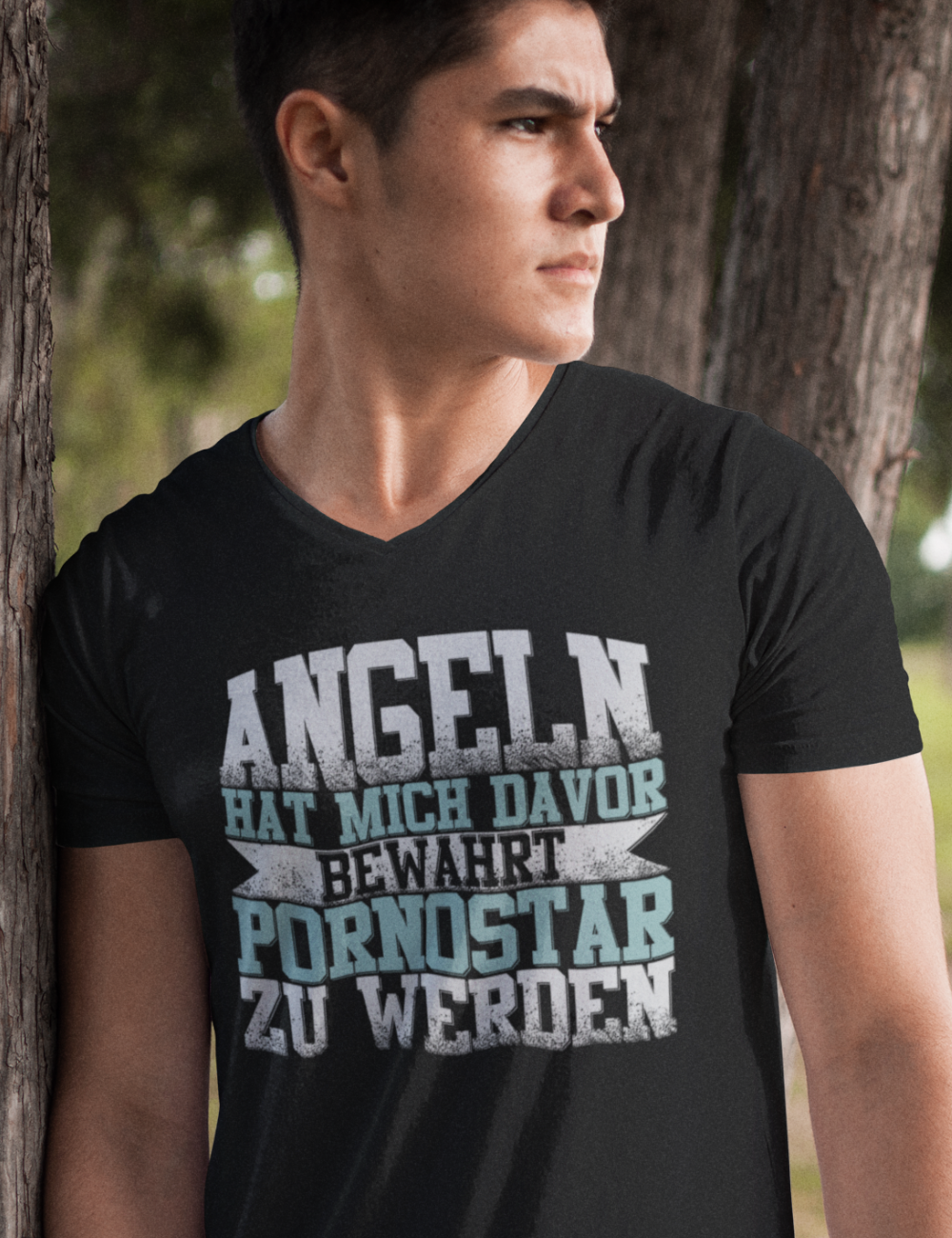 Angler Funshirt Männer – Angeln hat mich davor bewahrt Pornostar zu werden