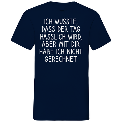 Ich wusste dass der Tag hässlich wird - Herren V-Neck Shirt Navy