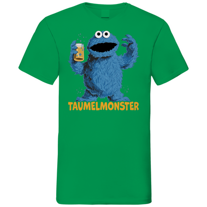 Sesamstraße - Taumel Krümelmonster - Herren V-Neck Shirt Kelly Green