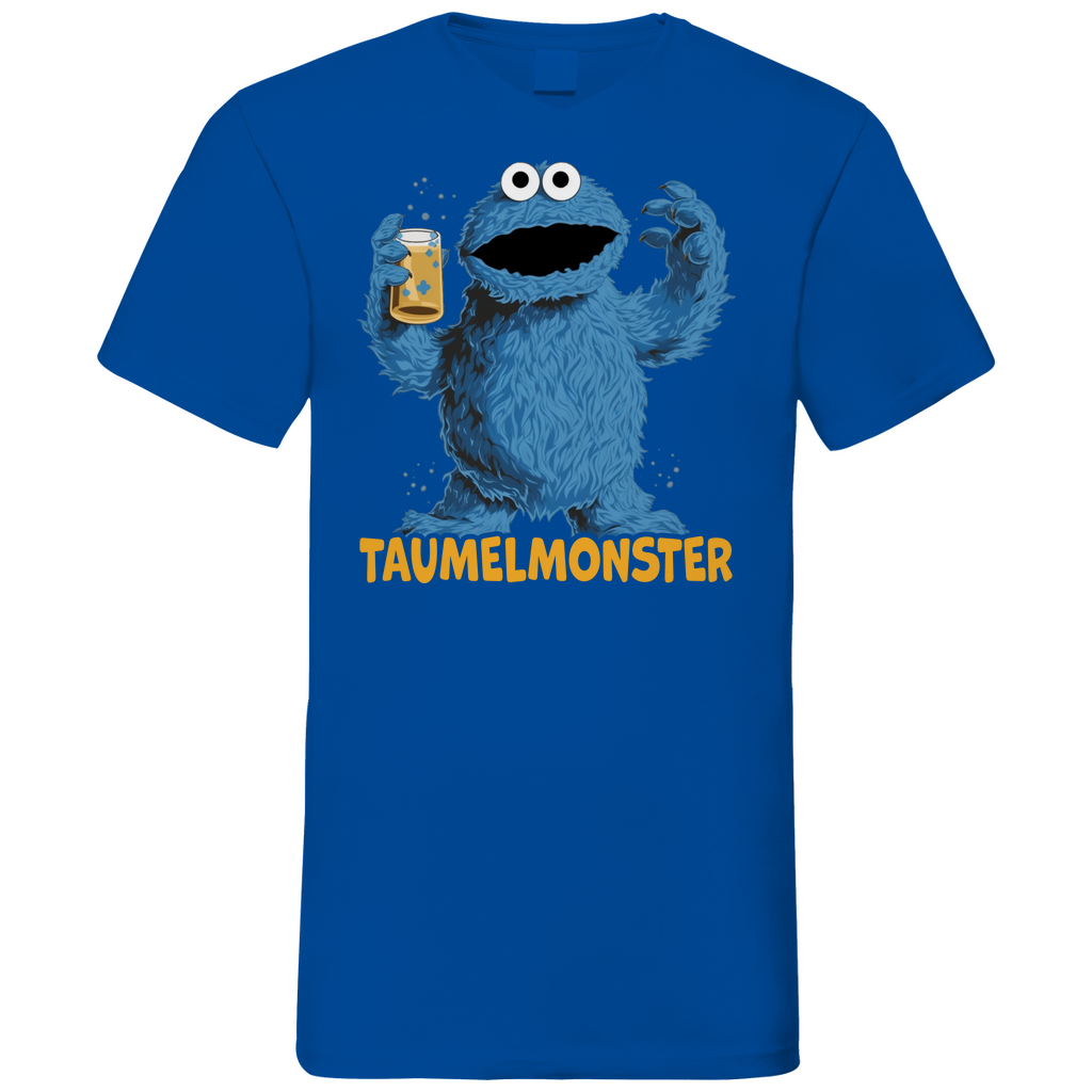 Sesamstraße - Taumel Krümelmonster - Herren V-Neck Shirt Royal Blue
