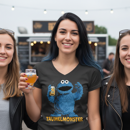 Sesamstraße - Taumel Krümelmonster - V-Neck Damenshirt