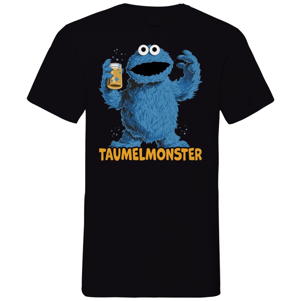 Sesamstraße - Taumel Krümelmonster - Herren V-Neck Shirt Black