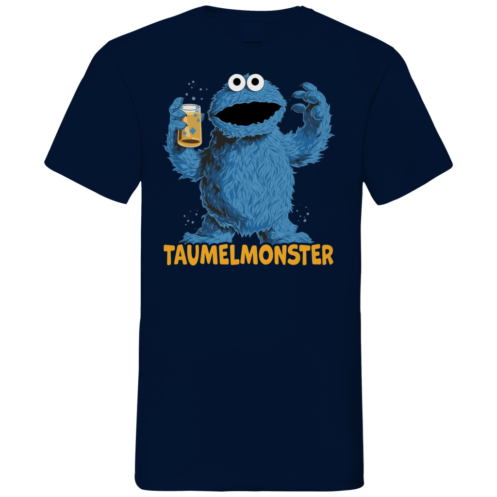 Sesamstraße - Taumel Krümelmonster - Herren V-Neck Shirt Navy
