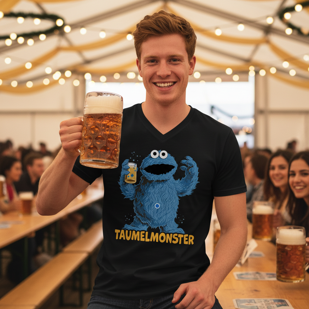 Sesamstraße - Taumel Krümelmonster - Herren V-Neck Shirt