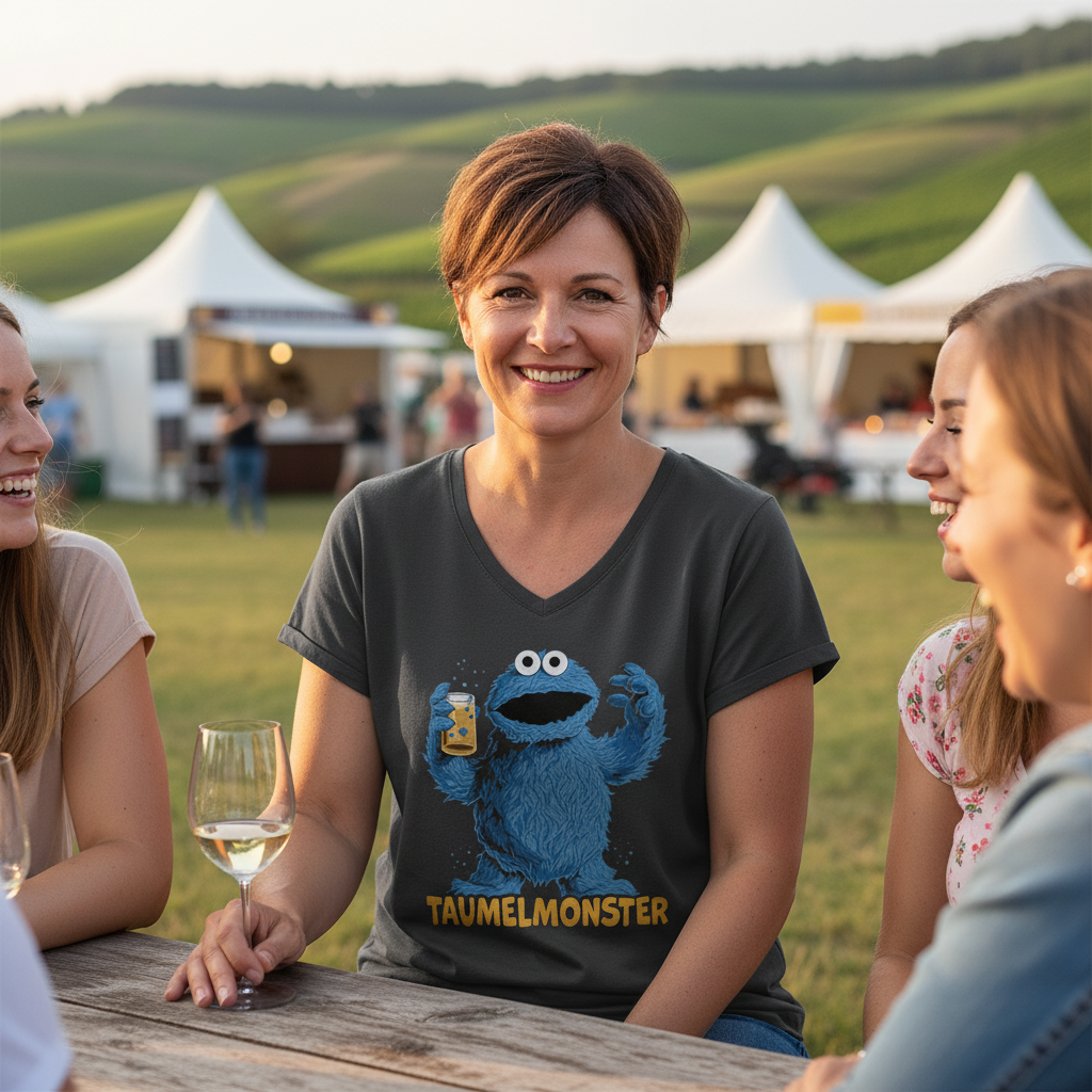 Sesamstraße - Taumel Krümelmonster - V-Neck Damenshirt