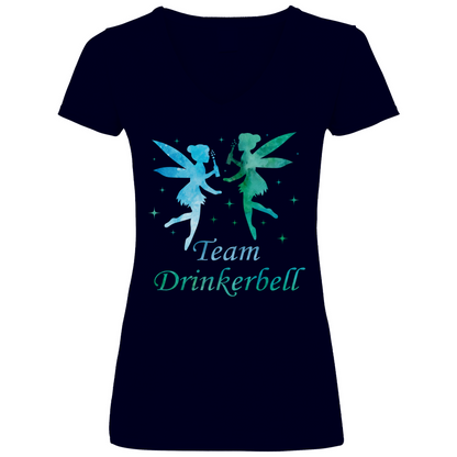 Team Drinkerbell - Prinzessin Aquarell - V-Neck Damenshirt Deep Navy