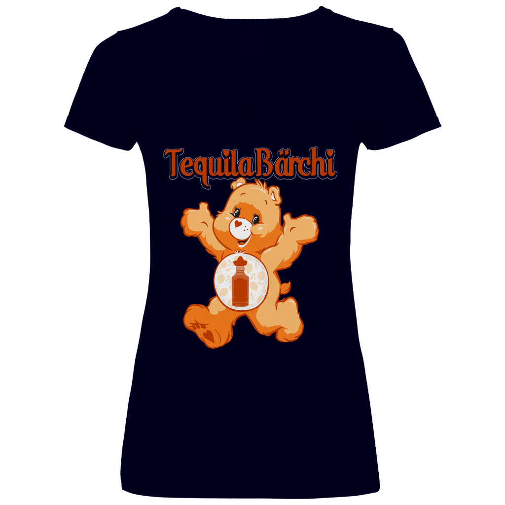 Tequila Bärchi - Glücksbärchi - V-Neck Damenshirt Deep Navy