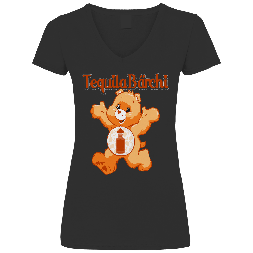 Tequila Bärchi - Glücksbärchi - V-Neck Damenshirt Black