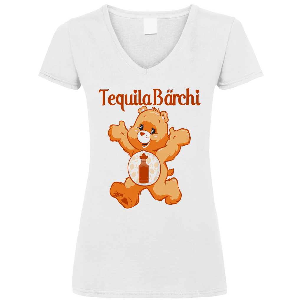 Tequila Bärchi - Glücksbärchi - V-Neck Damenshirt White