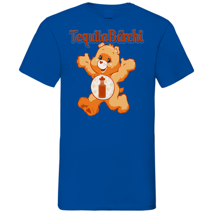 Royal Blue Herren V-Neck Shirt mit Tequila Bärchi Motiv, Frontansicht