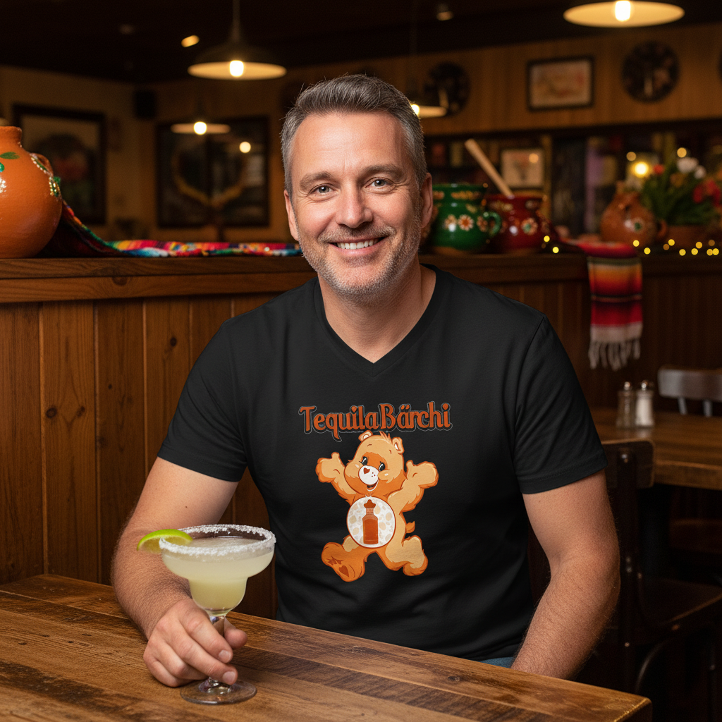 Entspannter Abend im mexikanischen Steakhouse mit Tequila Bärchi Shirt und Margarita-Cocktail