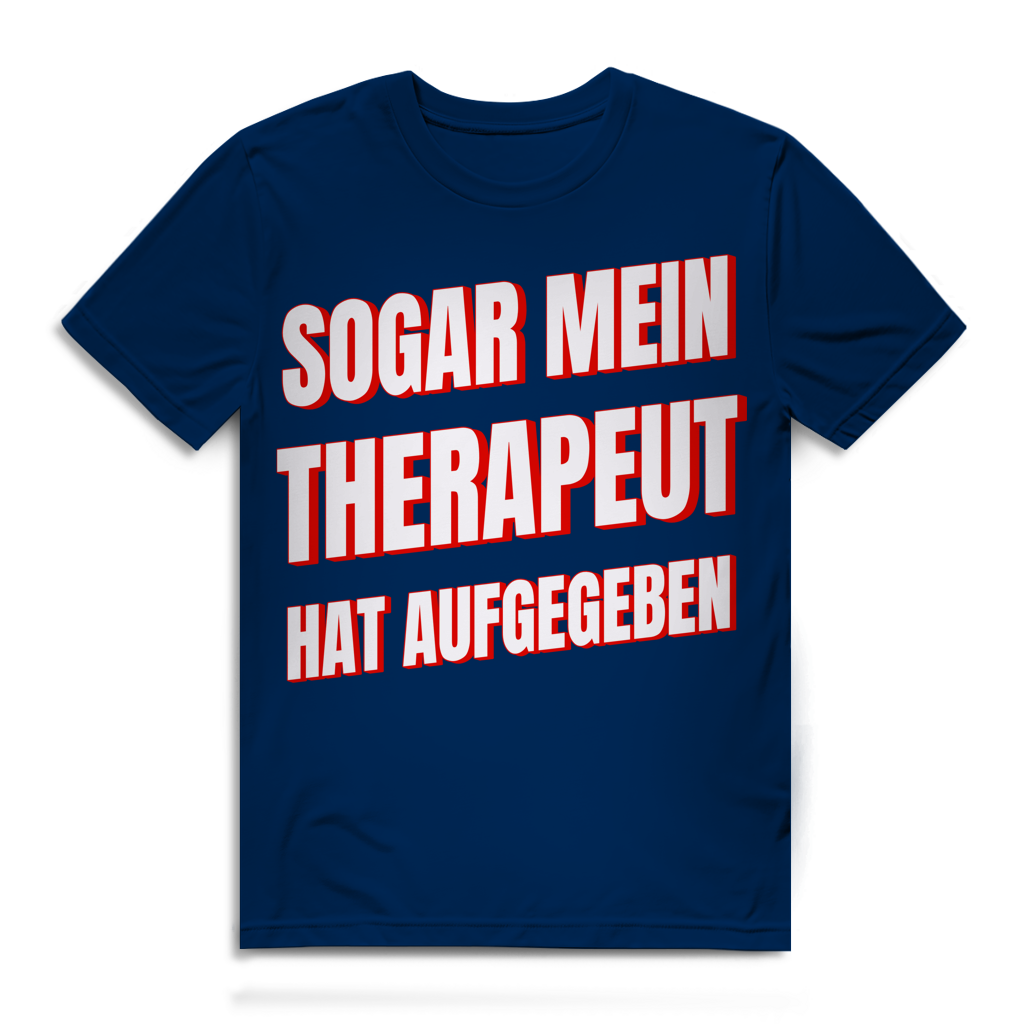 Sogar mein Therapeut hat aufgegeben - Herren Premium Bio T-Shirt Navy