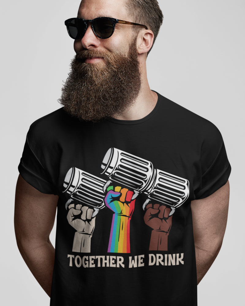 Bier T-Shirt Männer Together We Drink – LGBTQ+ Pride Style für Festival &amp; Party
