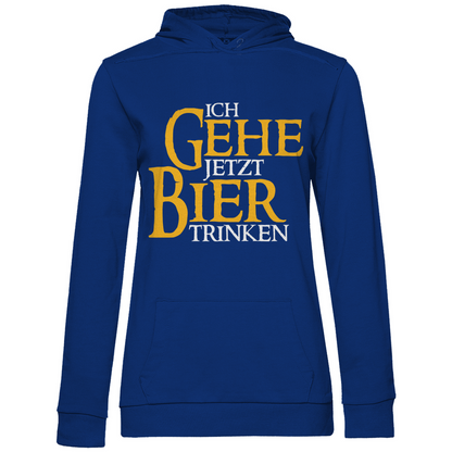 Ich gehe jetzt Bier trinken HDR - Beidseitiger Druck - Damen Hoodie Royal