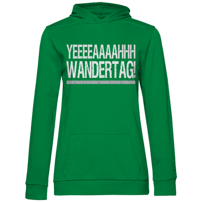 YEEEAH Wandertag! - Damen Hoodie Kelly Green