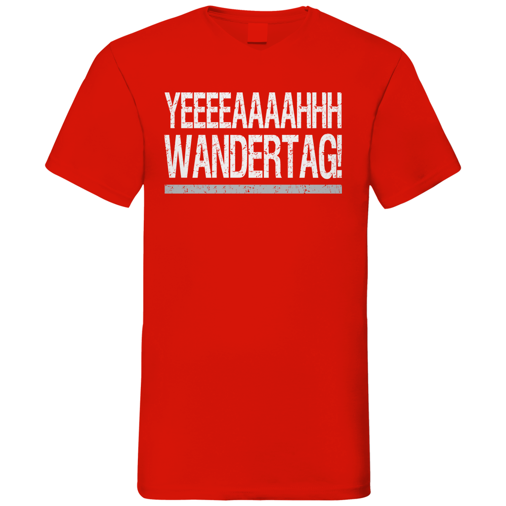 YEEEAH Wandertag! - Herren V-Neck Shirt Red