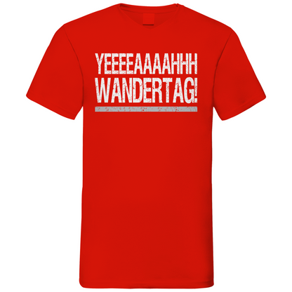 YEEEAH Wandertag! - Herren V-Neck Shirt Red