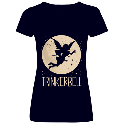 Navy Damenshirt mit Trinkerbell Disney-Parodie Mond-Prinzessin Design witzig, Frontansicht