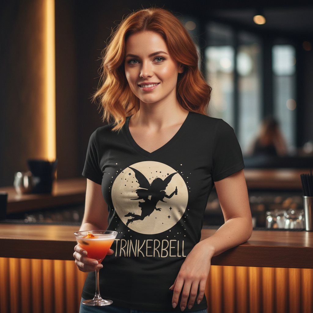 Mond Prinzessin - Trinkerbell - V-Neck Damenshirt