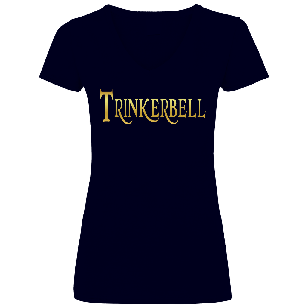 Trinkerbell - Prinzessin Gold - V-Neck Damenshirt Deep Navy