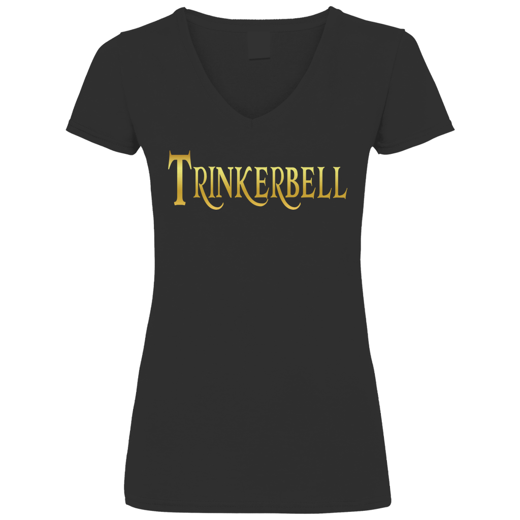 Trinkerbell - Prinzessin Gold - V-Neck Damenshirt Black