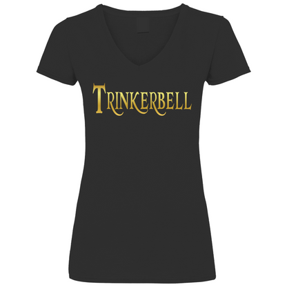 Trinkerbell - Prinzessin Gold - V-Neck Damenshirt Black