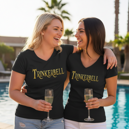 Trinkerbell - Prinzessin Gold - V-Neck Damenshirt