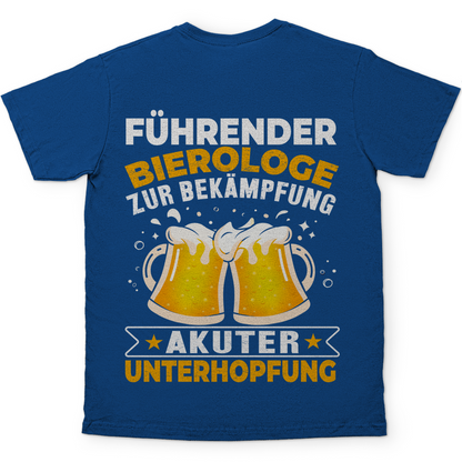 Führender Bierologe zur Bekämpfung akuter Unterhopfung - Herren Shirt Royal Blue