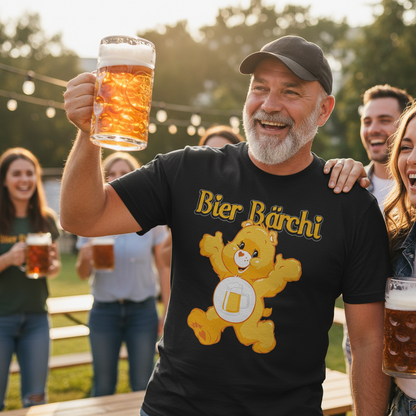 Bier Bärchi Glücksbärchi T-Shirt Herren - lustiges Bier Shirt - Bio Baumwolle