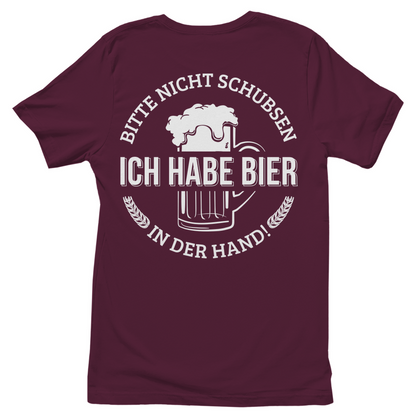 Bitte nicht schubsen ich habe Bier in der Hand - Damenshirt Burgundy