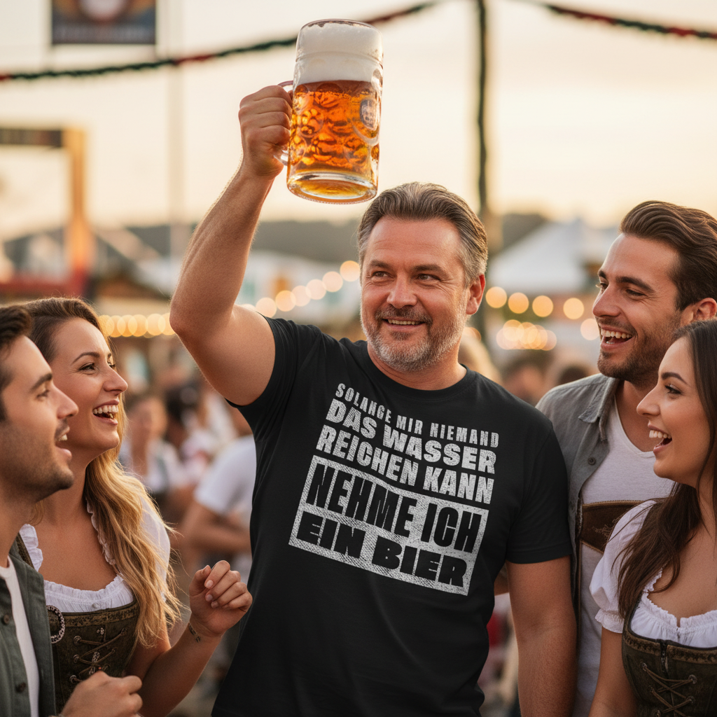 Solange mir niemand das Wasser reichen kann nehme ich ein Bier - Herren Shirt