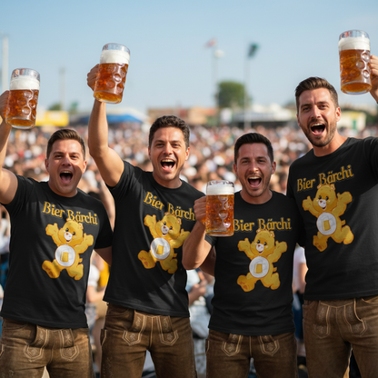 Bier Bärchi Glücksbärchi T-Shirt Herren - lustiges Bier Shirt - Bio Baumwolle