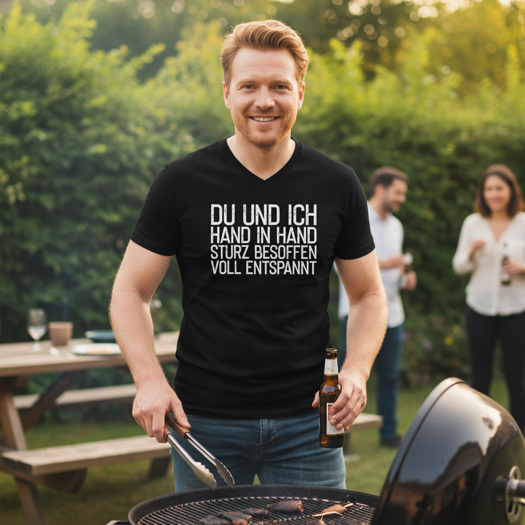 Du und ich Hand in Hand - Herren V-Neck Shirt
