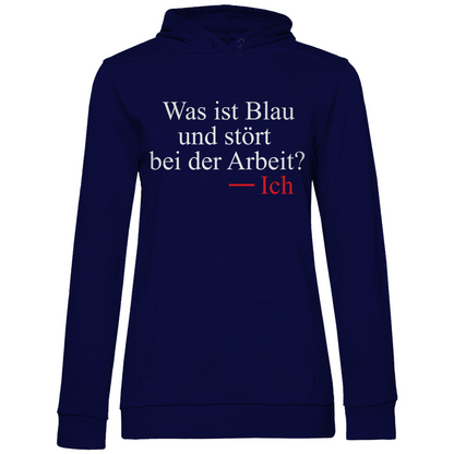 Was ist blau und stört bei der Arbeit - Damen Hoodie Navy Blue