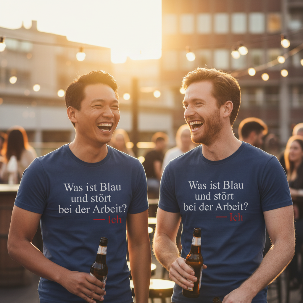 Was ist blau und stört bei der Arbeit - Herren Shirt