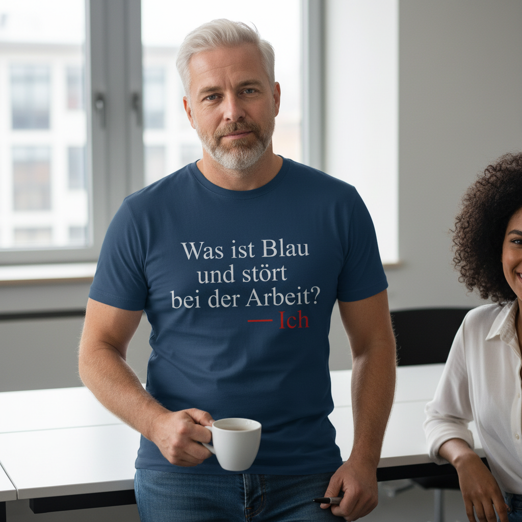 Was ist blau und stört bei der Arbeit - Herren Shirt