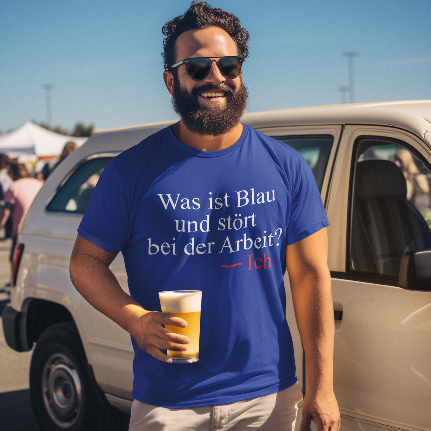 Was ist blau und stört bei der Arbeit - Herren Shirt