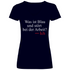 Was ist blau und stört bei der Arbeit - V-Neck Damenshirt Deep Navy