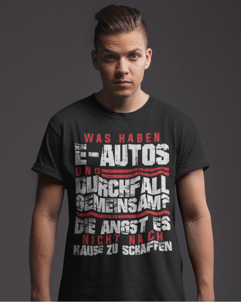 E Auto Gegner Shirt Männer – Durchfall Vergleich Spruch gegen Elektromobilität