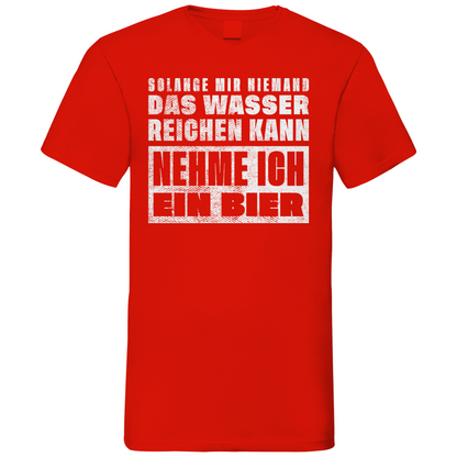 Nehme ich ein Bier - Herren V-Neck Shirt Red