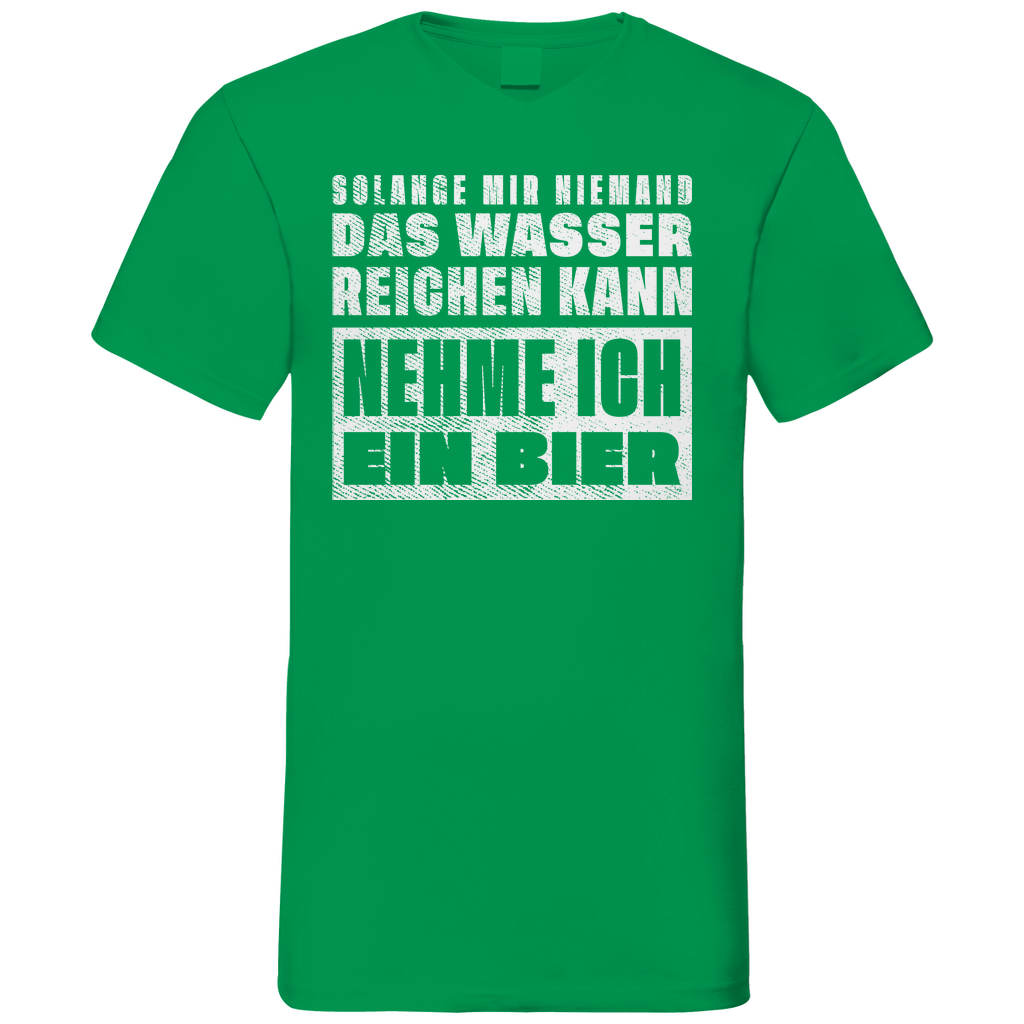 Nehme ich ein Bier - Herren V-Neck Shirt Kelly Green