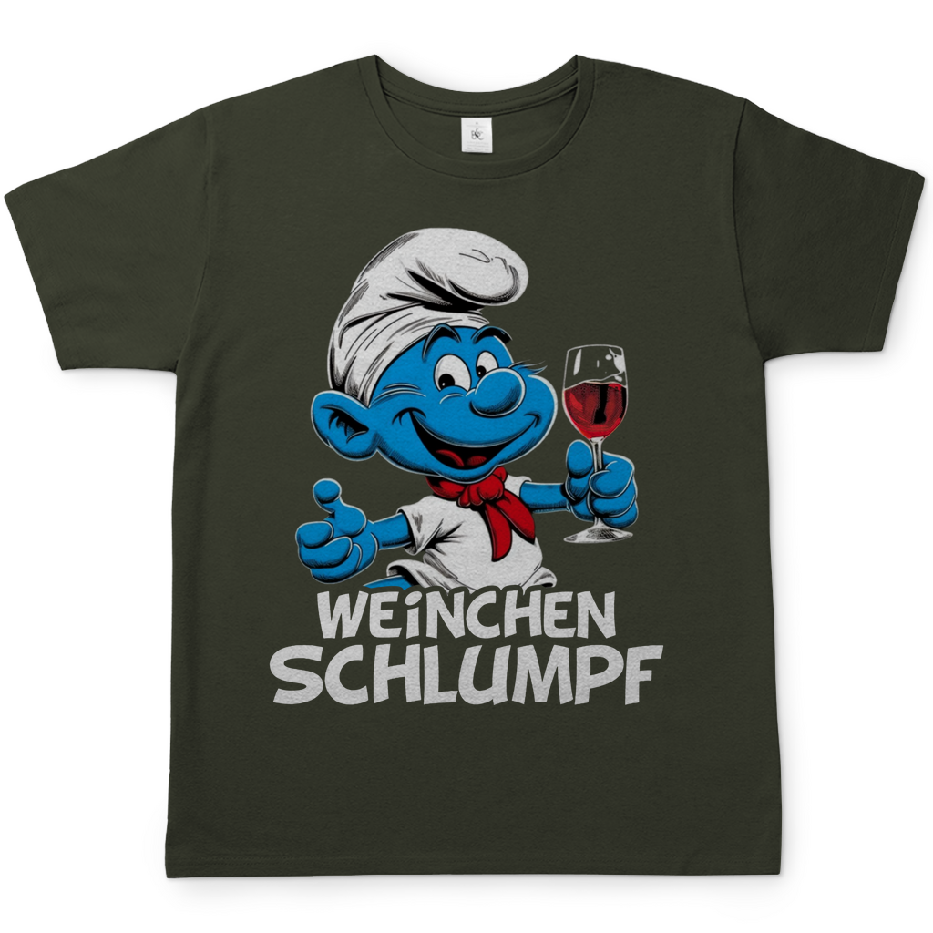 Weinchen Schlumpf Grafik - Herren Shirt Urban Khaki