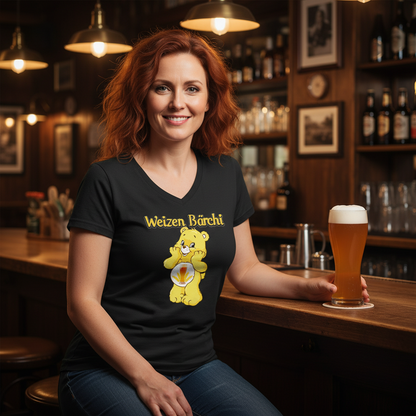 Weizen Bärchi - Glücksbärchi - V-Neck Damenshirt