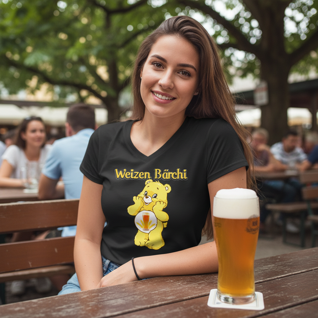Weizen Bärchi - Glücksbärchi - V-Neck Damenshirt
