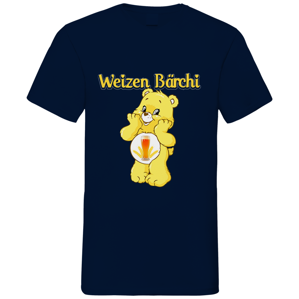 Weizen Bärchi - Glücksbärchi - Herren V-Neck Shirt Navy