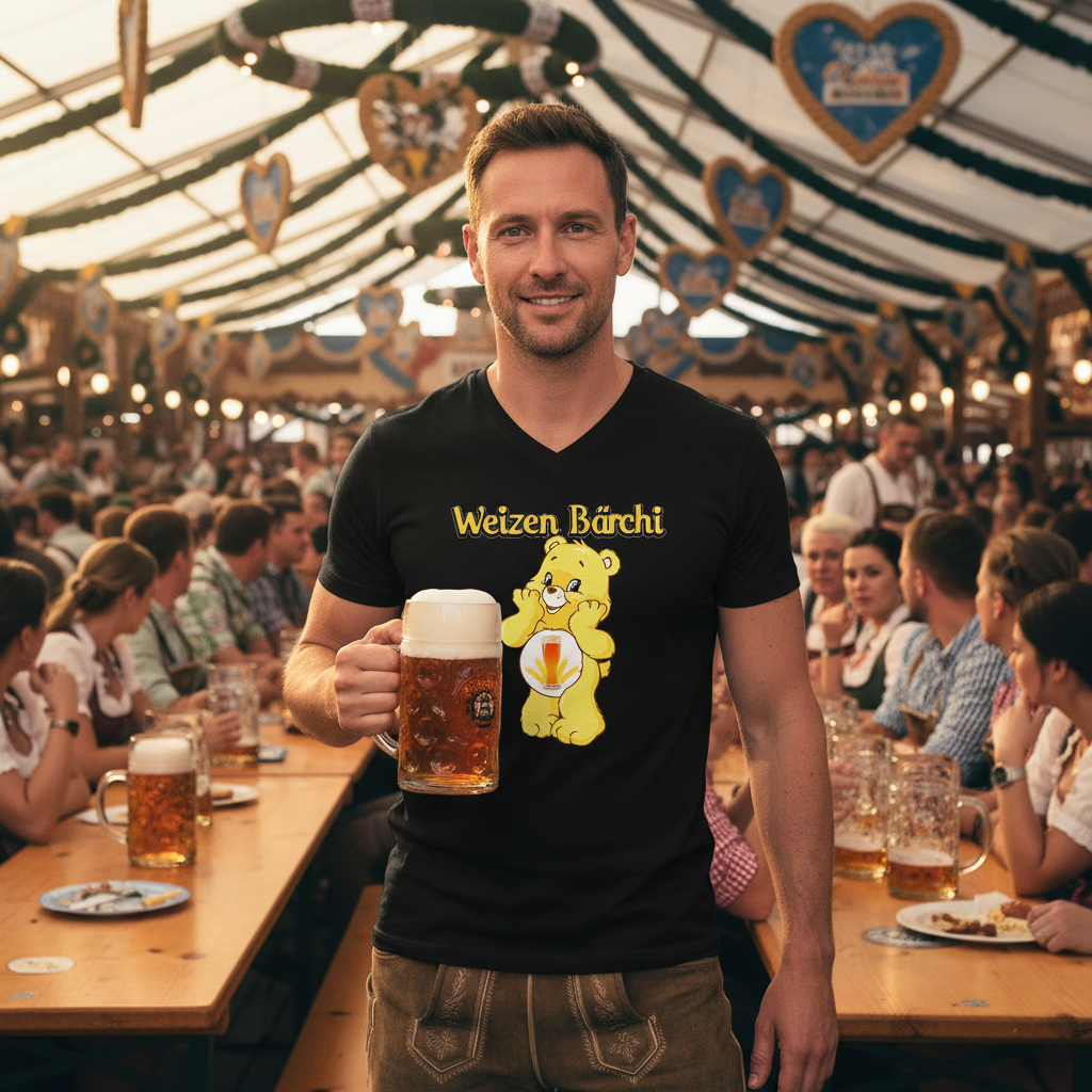 Weizen Bärchi - Glücksbärchi - Herren V-Neck Shirt