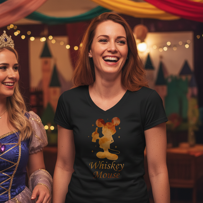 Whiskey Mouse - Prinzessin Aquarell - V-Neck Damenshirt
