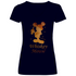 Whiskey Mouse - Prinzessin Aquarell - V-Neck Damenshirt Deep Navy